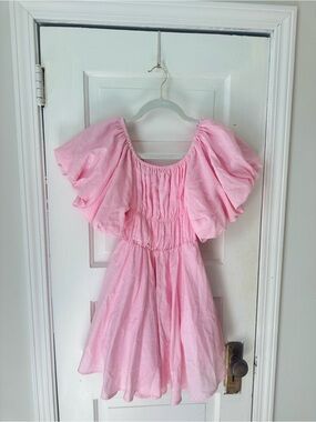 Princess Polly Soft Pink Off-Shoulder Ruffle Top